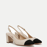 Veronica Beard - Cecile Raffia Cap-Toe Slingback Pump