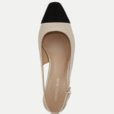 Veronica Beard - Cecile Raffia Cap-Toe Slingback Pump