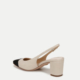 Veronica Beard - Cecile Raffia Cap-Toe Slingback Pump