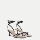 Veronica Beard - Caterina Leather Ankle-Wrap Sandal