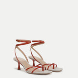 Veronica Beard - Caterina Leather Ankle-Wrap Sandal