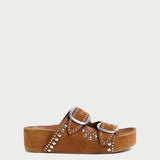 Roeffler Randall - Jack Cacao Suede Studded Sandal