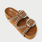 Roeffler Randall - Jack Cacao Suede Studded Sandal