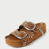 Roeffler Randall - Jack Cacao Suede Studded Sandal