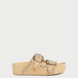 Roeffler Randall - Jack Saffron Suede Studded Sandal