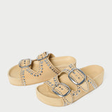 Roeffler Randall - Jack Saffron Suede Studded Sandal