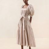 Roeffler Randall - Jessa Brown Tulip Gingham Dress