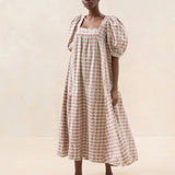 Roeffler Randall - Jessa Brown Tulip Gingham Dress