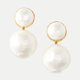 Veronica Beard - Pearl 2 Drop Earrings | Clip Backing