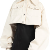 Elleme - Denim Jacket with Maxi Sleeves/Beige