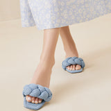 Roeffler Randall - Joanna Blue Denim Braided Sandal