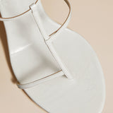 The Jones Heel Sandal in White Crinkled Leather