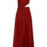 Posse - JOSLIN ONE SHOULDER DRESS - MERLOT