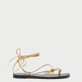 Roeffler Randall - Jude Gold Leather Flat Sandal