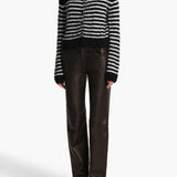 Khaite - Jules Cardigan in Black with Glaze Stripe