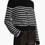 Khaite - Jules Cardigan in Black with Glaze Stripe