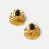 Veronica Beard - Shell Gold Earrings