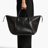 Khaite - Kasia Tote in Black Croc-Embossed Leather