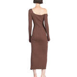 Elleme - Asymmetric Fitted Dress Brown