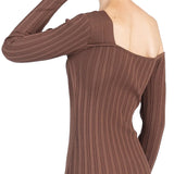 Elleme - Asymmetric Fitted Dress Brown