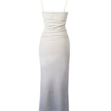 Elleme - Knit Strappy Long Dress Tie-Dye Grey