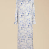 Khaite - Kiko Dress in Cream and Blue