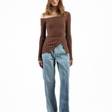 Elleme - Asymmetric Fitted Jumper Brown