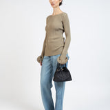 Elleme - Knit fitted longsleeve top/Khaki