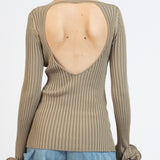 Elleme - Knit fitted longsleeve top/Khaki