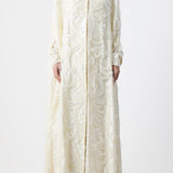 GABRIELA HEARST - Hillman Cape in Ivory Silk Virgin Wool Jacquard