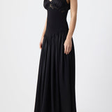 GABRIELA HEARST - Highland Lace Maxi Dress in Black Silk Satin