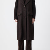 GABRIELA HEARST - Charles Coat in Chocolate Recycled Cashmere Boucle