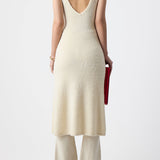 GABRIELA HEARST - Downs Knit Slip Midi Dress in Ivory Silk Cashmere