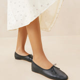 Roeffler Randall - Landon Black Leather Ballet Flat