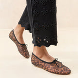 Roeffler Randall - Landon Leopard Mesh Ballet Flat