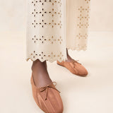 Roeffler Randall - Landon Nutmeg Moiré Ballet Flat