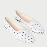 Roeffler Randall - Landon Ecru/Silver Ballet Flat