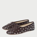 Loeffler Randall - Landon Espresso/Silver Ballet Flat