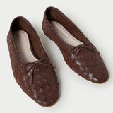 Roeffler Randall - Landry Chocolate Woven Ballet Flat