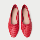 Roeffler Randall - Landry Red Woven Ballet Flat