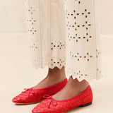 Roeffler Randall - Landry Red Woven Ballet Flat