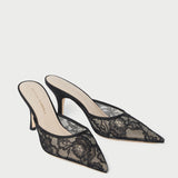 Roeffler Randall - Layla Black Lace Mesh Mule