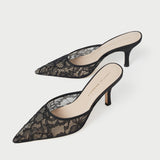 Roeffler Randall - Layla Black Lace Mesh Mule