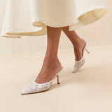 Roeffler Randall - Layla White Lace Mule