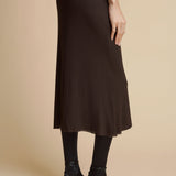 The Leema Skirt in Dark Brown