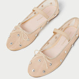 Roeffler Randall - Leonie Caramel/Crystal Ballet Flat