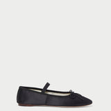 Roeffler Randall - Leonie Black Satin Ballet Flat