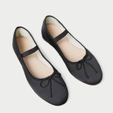 Roeffler Randall - Leonie Black Satin Ballet Flat