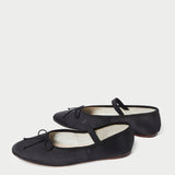 Roeffler Randall - Leonie Black Satin Ballet Flat