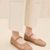 Roeffler Randall - Leonie Brown Crochet Ballet Flat